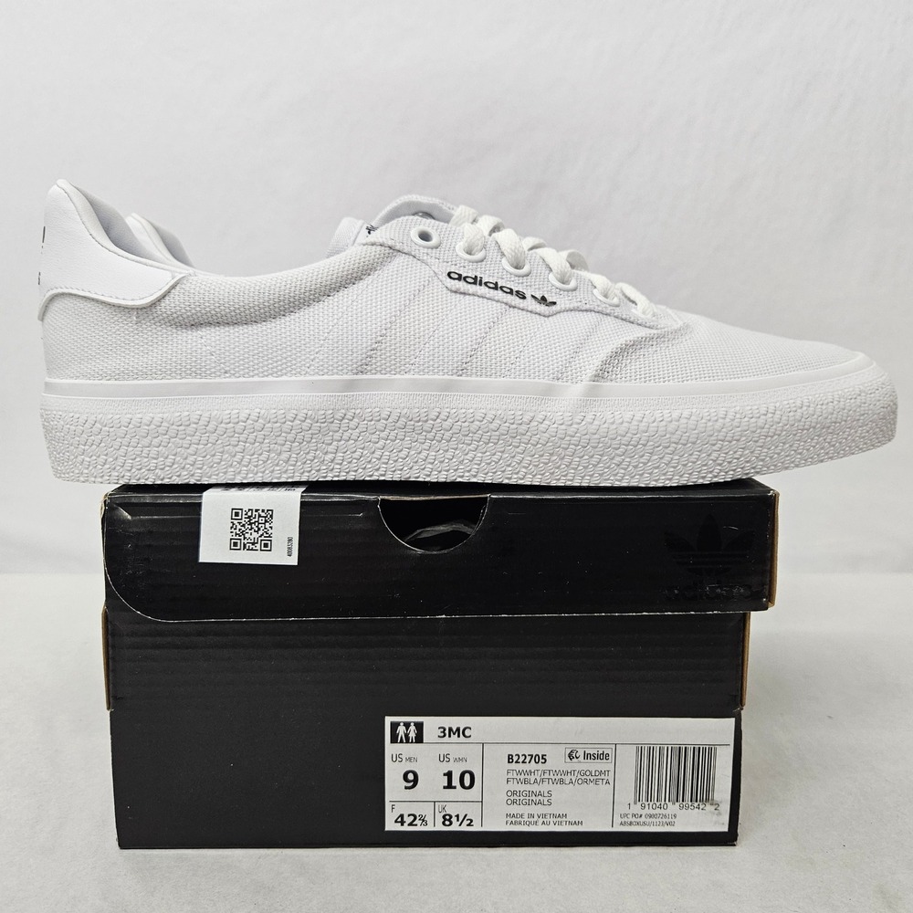Adidas 3MC Originals‎ Canvas Skateboarding Shoes B22705 White Men's Size 9